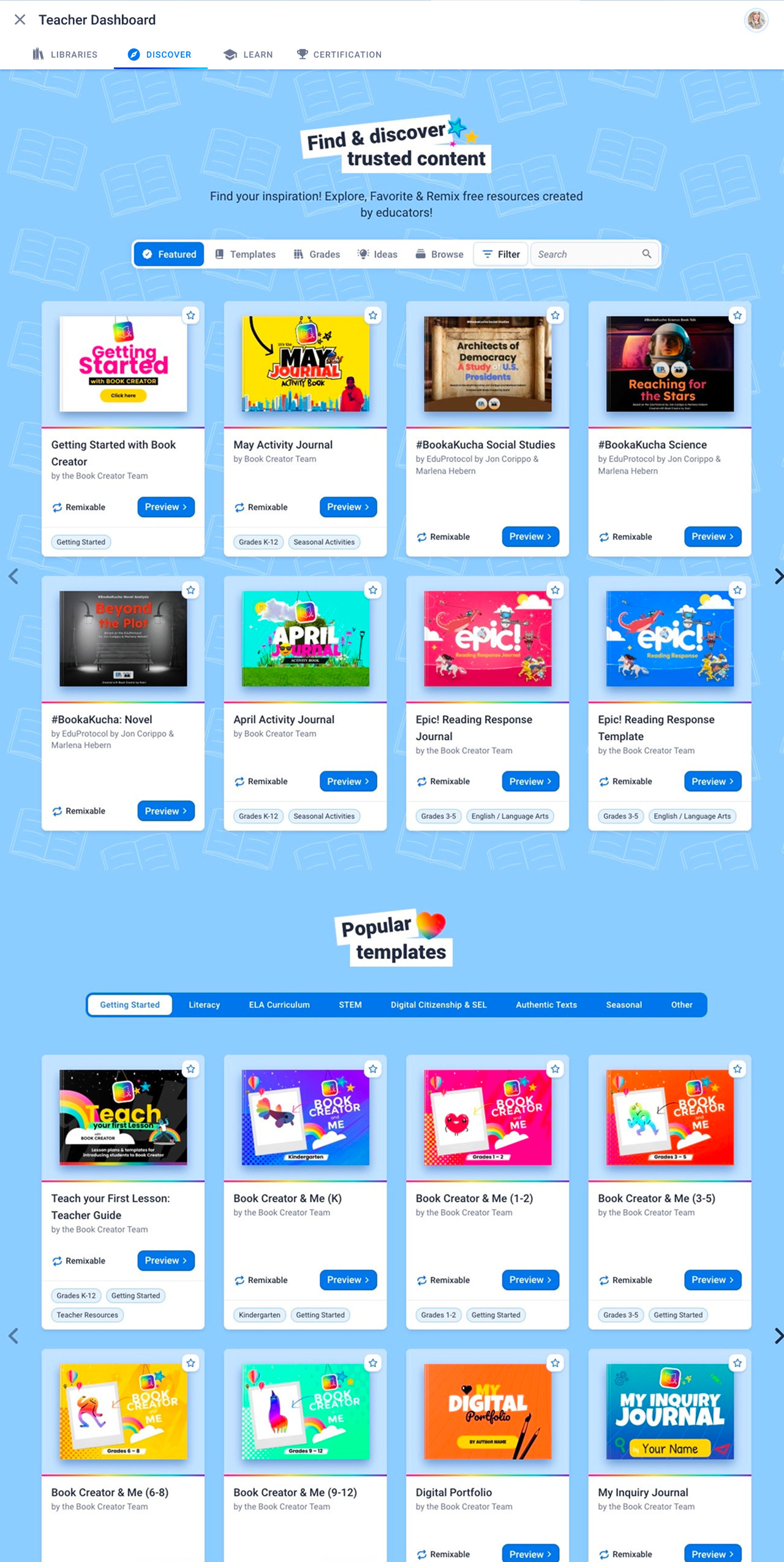 The redesigned Discover page — clean search and filtering, clear book cards, an experience worth returning to