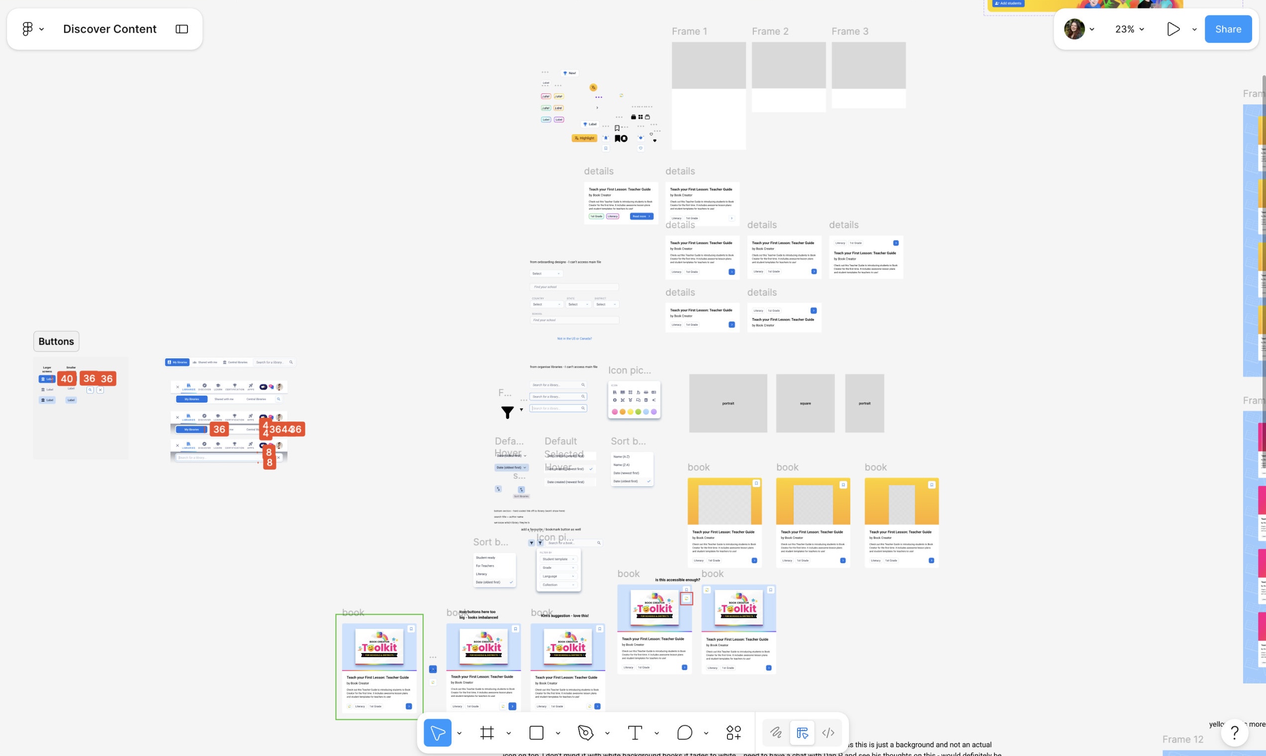 Early card design explorations — different approaches to information density on each book card